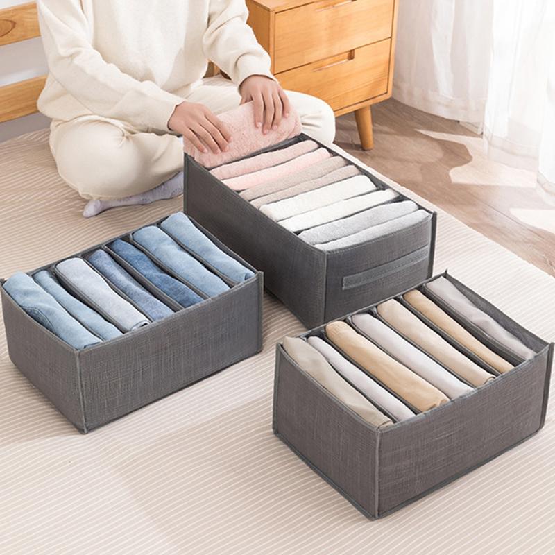 Fabric Bedroom Closet Organizer Pants T-shirt Baby Drawers Organizer Boxes Save Clothes Separator Wardrobe Storage Organization