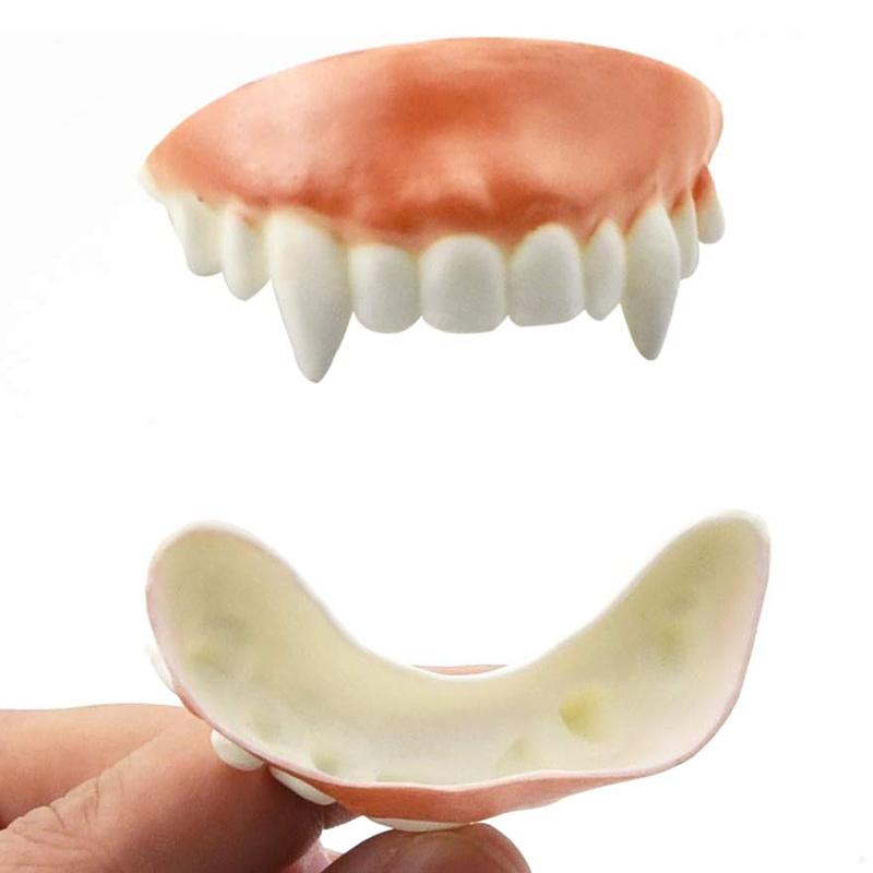 12Pcs Halloween Funny Gnarly Teeth Gag Tooth Cosplay Ugly Fake Tooth Vampire Denture Party Costume Pos Props Trick Toys
