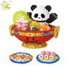 HUIQIBAO 2236PCS Mini Hot Pot Panda Micro Building Blocks 3D Model Animals Bricks DIY City Construction Toys for Children Kids