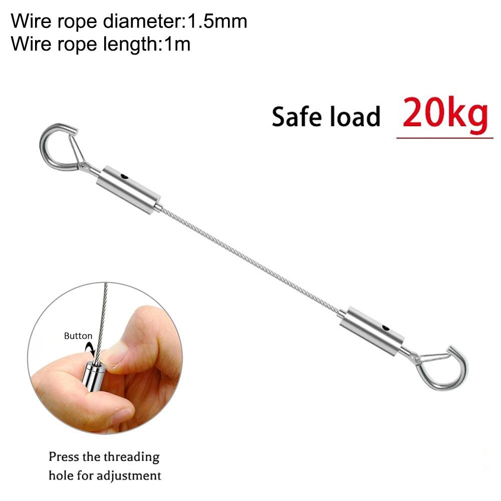 New Stainless Steel Wire Rope Adjustable Automatic Retractable Fastening Suspension Lanyard