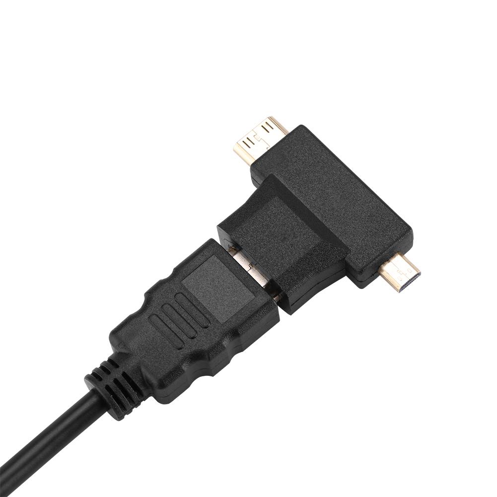 HDMI To VGA Adapter With Audio Cable T Type Micro Mini HDMI Connector For PS3 PS4 Xbox360 Black