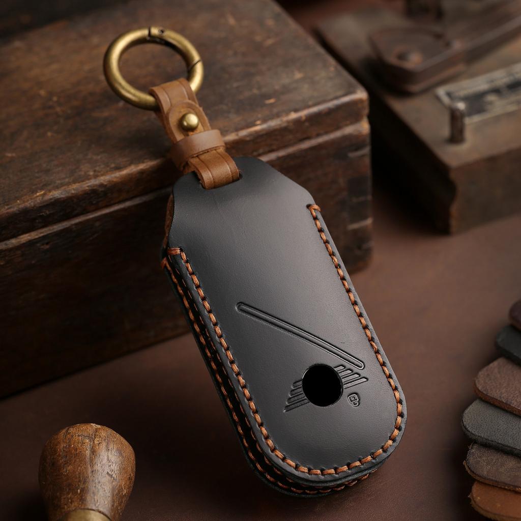 Car Remote Key Case Cover Shell for BMW MINI J01 J05 U25 F65 F66 2024 Leather Key Protection Cover