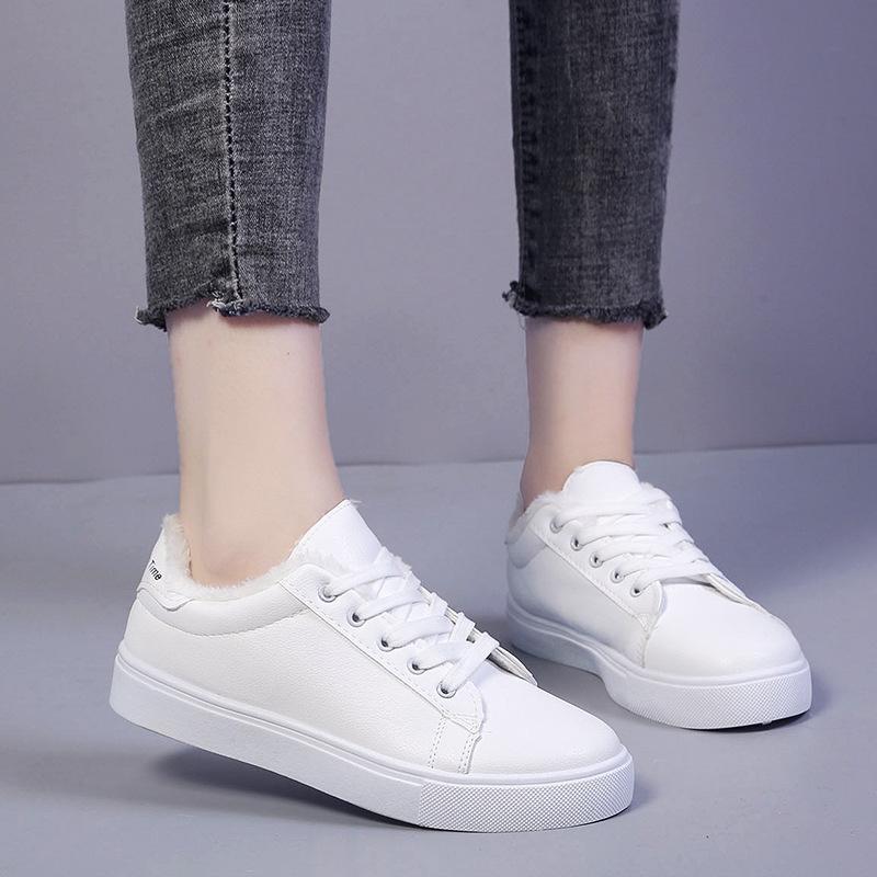 Board shoes new autumn low-top casual velvet sports shoes students lightweight simple cotton shoes