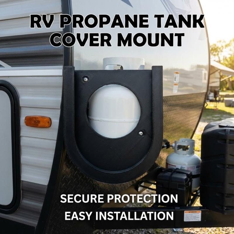 Shockproof ABS Gas Tank Cover Holder Support For Trailers Campers Motorhome Camping Outdoor Travel Secure Mounting Bracket
