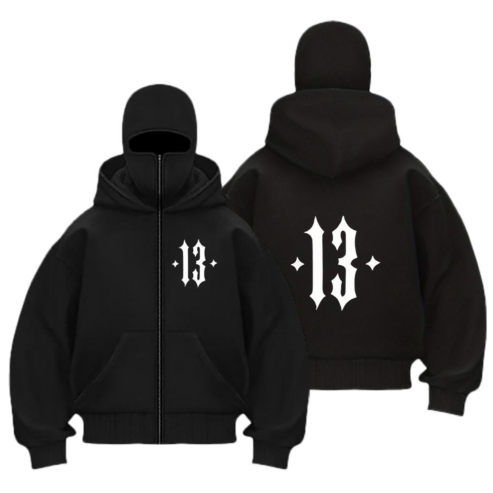 Men s Hooded Zipper Sweatshirt - Loose Fit Street Jacket Zipper Hoodie Warm and Frost Resistant Clothing S