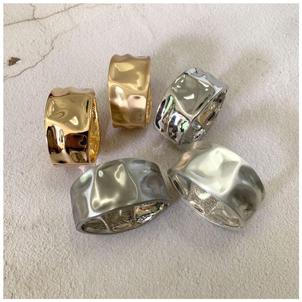 Solid Color Metal Bracelet Jewelry Accessories Irregular Wrist Cuff New Chunky Bangle Bracelet