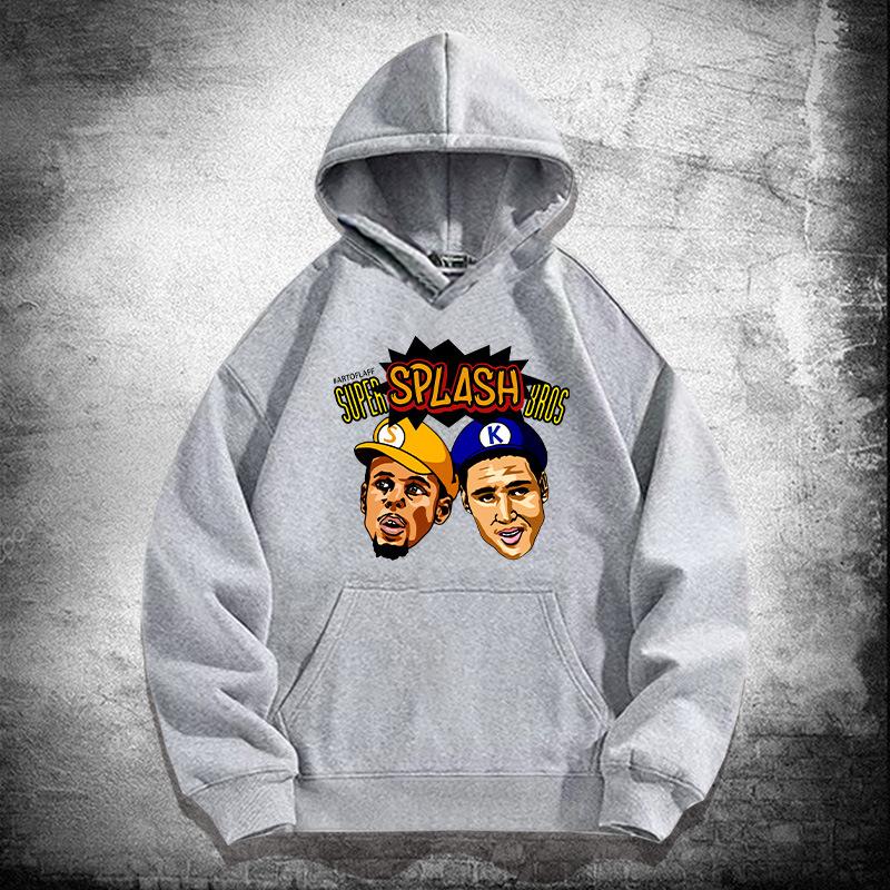 Warriors Splash Brothers hooded sweater men and women trendy basketball sports loose shoulder hoodie jacket