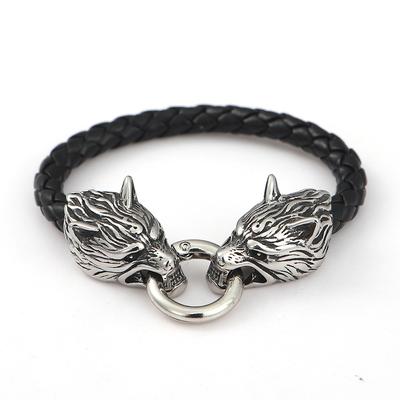 Patlayıcı Paslanmaz Çelik İskandinav Viking Odin Kurt Başkanı Bilezik erkek Takı
