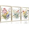 Colorful Wildflower Canvas Wall Art Watercolors Botanical Flower Painting Picture Wall Decor Modern Painting Floral Poster Print Artwork for Bedroom