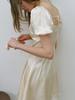 Sinseuden Pearl Glow Ribbon Mini Dress