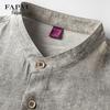 FAPAI Men's Linen Blend Tie-Dye Stand Collar Shirt