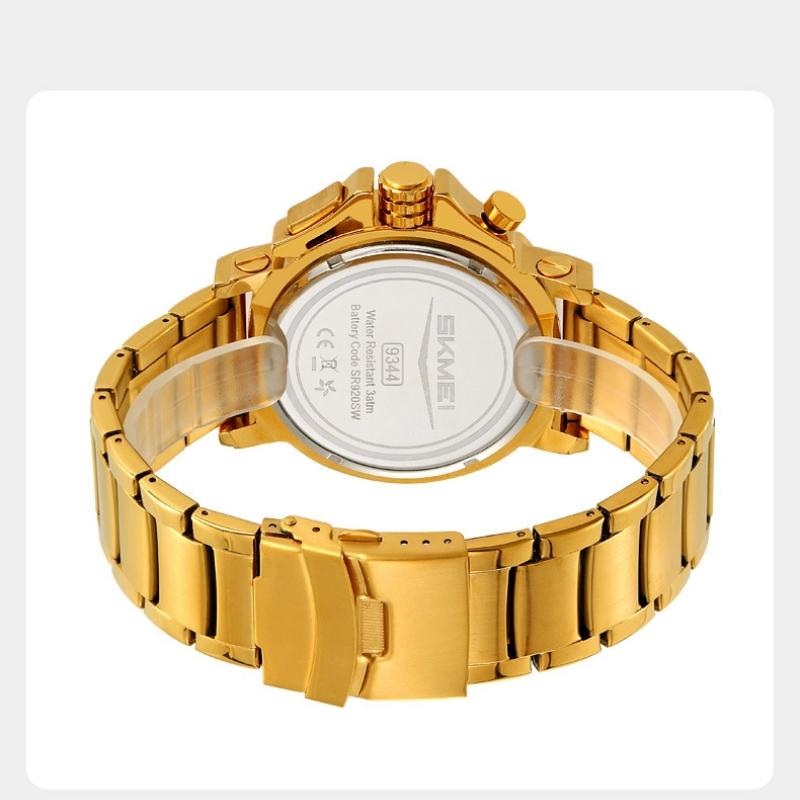 Skmei Watch for Men Top Brand Luxury Big Dial Stainless Steel Waterproof Chronograph Wristwatches with Date