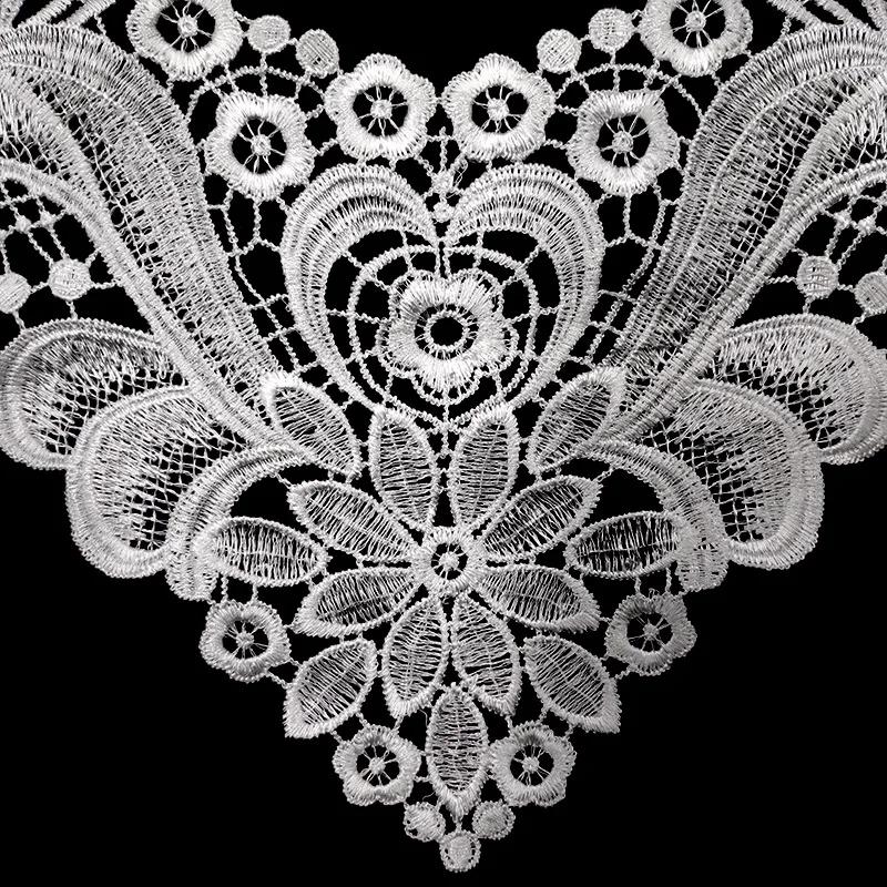 Dameskleding DIY Naaiaccessoires Mooie Witte Kant Kraag Mesh Stof Bloemen Borduurwerk Kraag