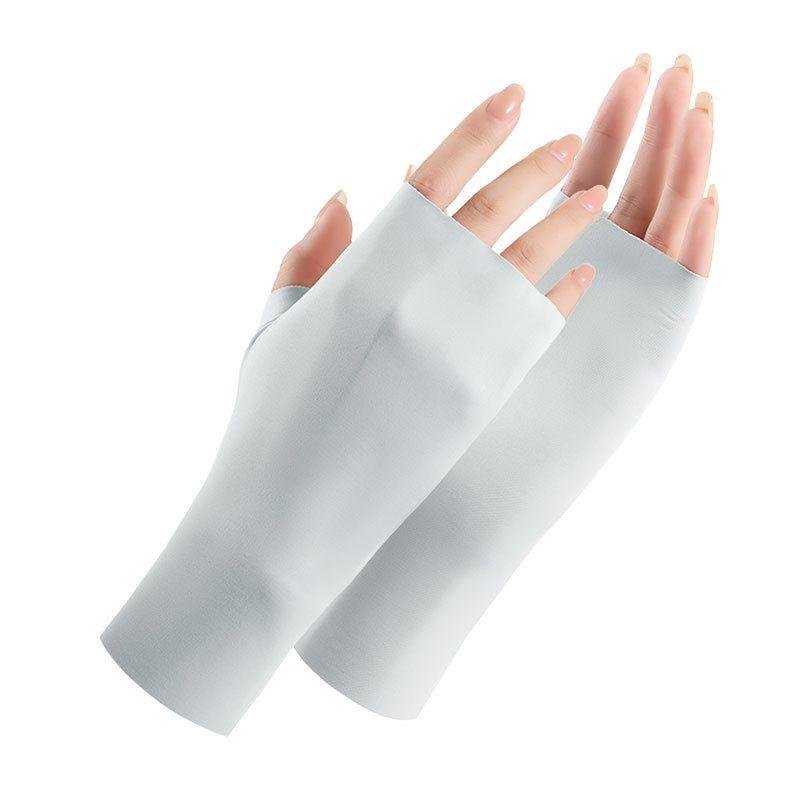 

Women s UV-Proof Heating Lamp Nail Gloves Manicure [even] UV-light gray All yards