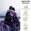 Purple Dragon Flannel Blanket – Intricate Double Dragon Design – Warm Cozy All-Season Throw – Perfect for Camping Sofa Bed