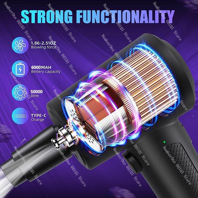 New Portable Dust Blower, Multi-functional Car Vacuum Cleaner, Wireless Electric Dust Blower for Cleaning