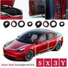 10 sztuk Zestaw uszczelek drzwi wyciszających do Tesla Model 3 Y S X Gumowa uszczelka pogodowa taśma uszczelniająca przeciągi Zestaw wyciszający szum wiatru Taśma uszczelniająca pokrywy przedniego bagażnika