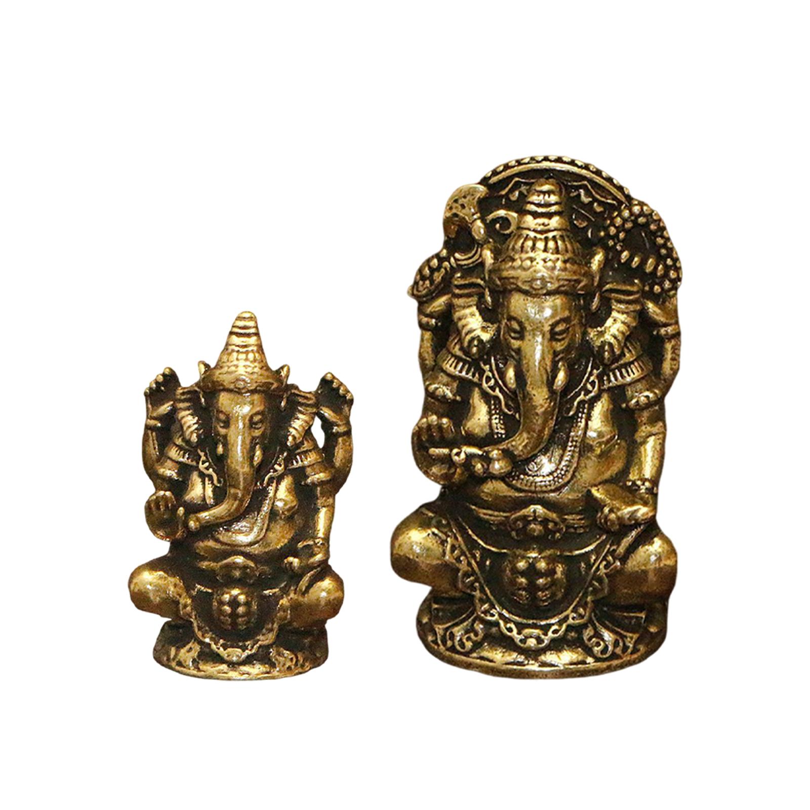 Elephant Buddha Statue Hindu Elephant God Statue Craft Desk Ornament Tabletop Decoration Figurine for Shelf Living Room Yard 2.6cmx1.5cmx1.5cm