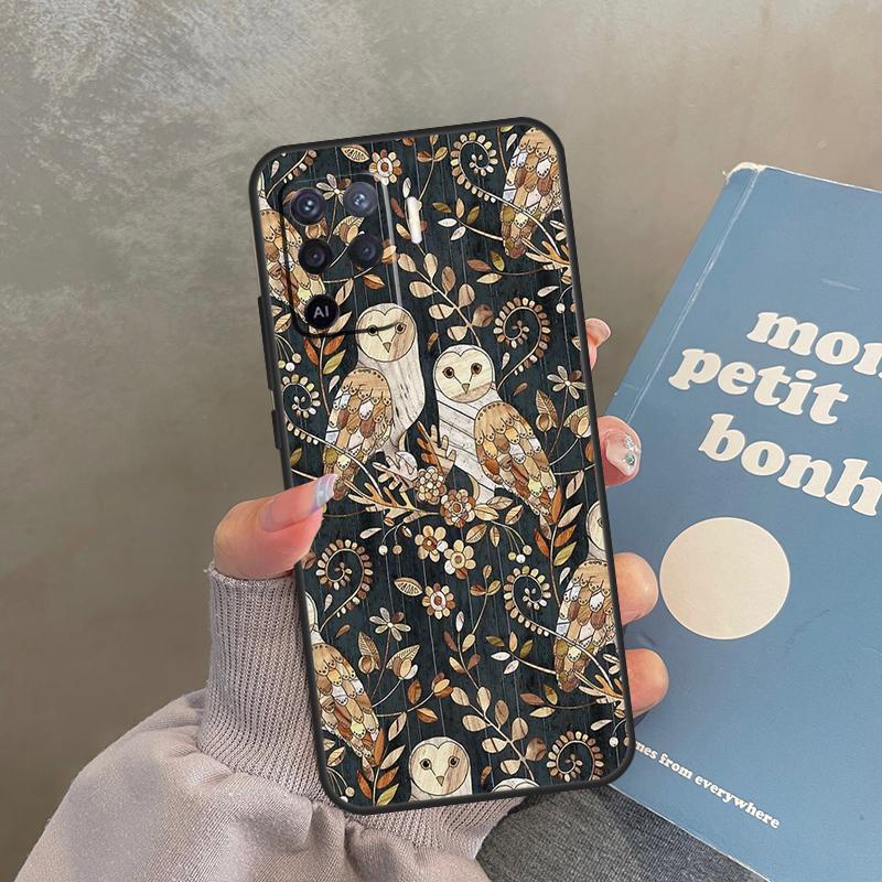 Owl Pattern Case For Oppo A60 A40 A80 A18 A38 A58 A78 A98 A16 A76 A96 A15 A17 A77 A74 A94 A54 A57S Cover