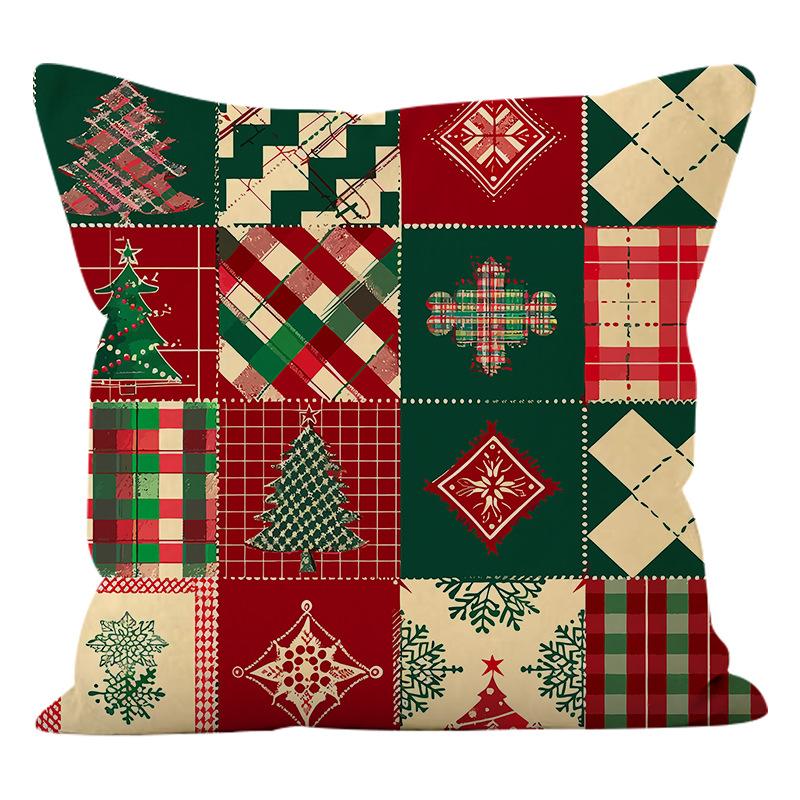 Christmas Tree Socks Print Pillowcase Christmas Holiday Living Room Sofa Decoration Pillowcase Waist Pillowcase