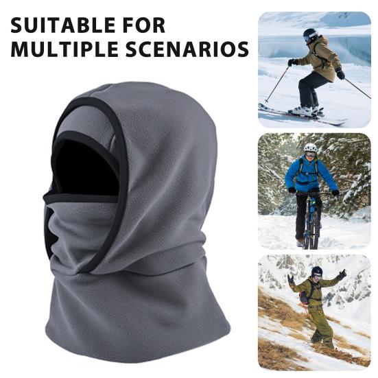 Skiing Headgear Outdoor Winter Warm Hat 3-in-1 Integrated Thermal Hood Scarf Face Guard Sports Running Hat
