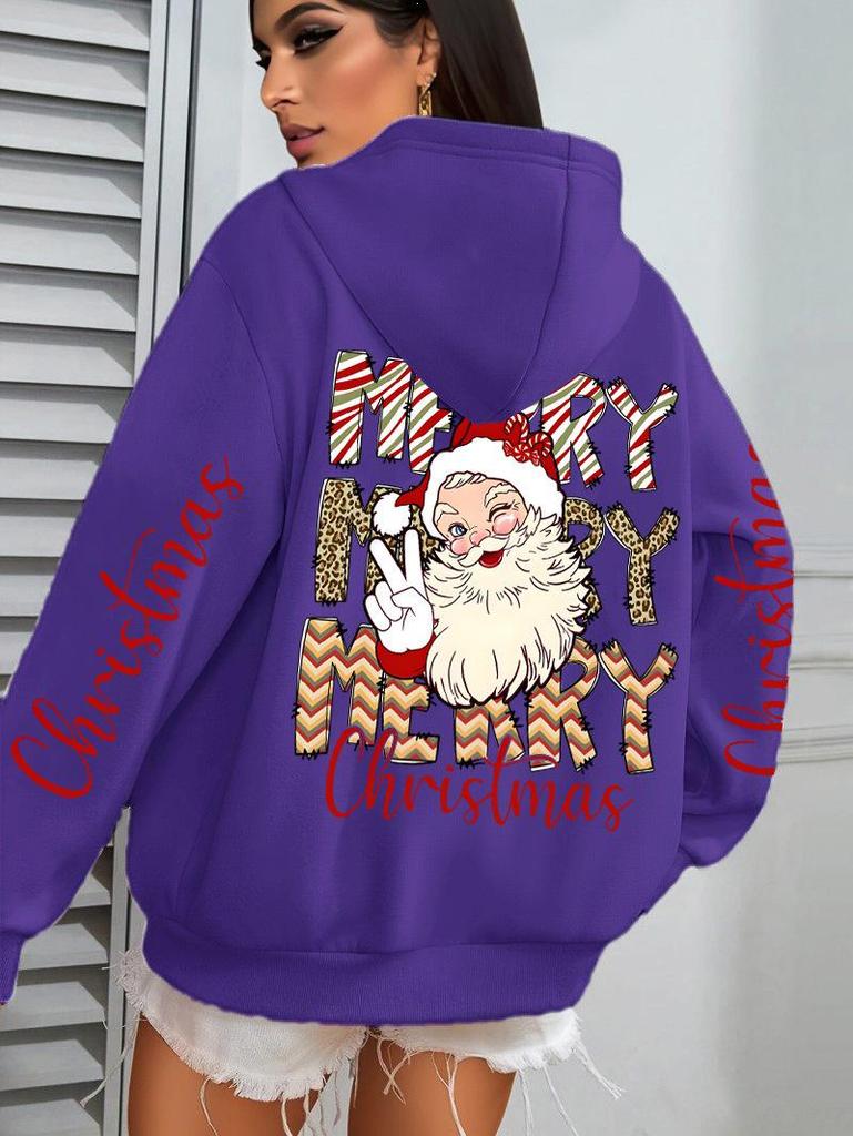 Women's Hip Hop Streetwear Santa Claus Hoodie – Autumn Style