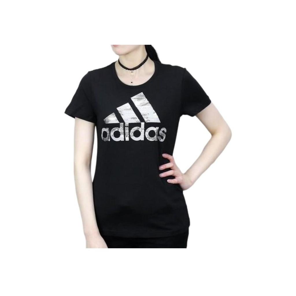 Adidas Training Round-Neck Short-Sleeve T-Shirt Women Tops Black CD1952