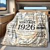 Happy 100Th Birthday 1926 Blanket Personalized Name Soft Comfortable Stylish Blanket Car Blanket Perfect For Travel Camping Outdoor Home Suitable For