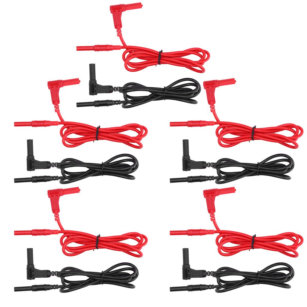 5 Set Banana Plug Test   4mm Right Angle Straight Plugs Male To Male Test Cable for Electronic Repair