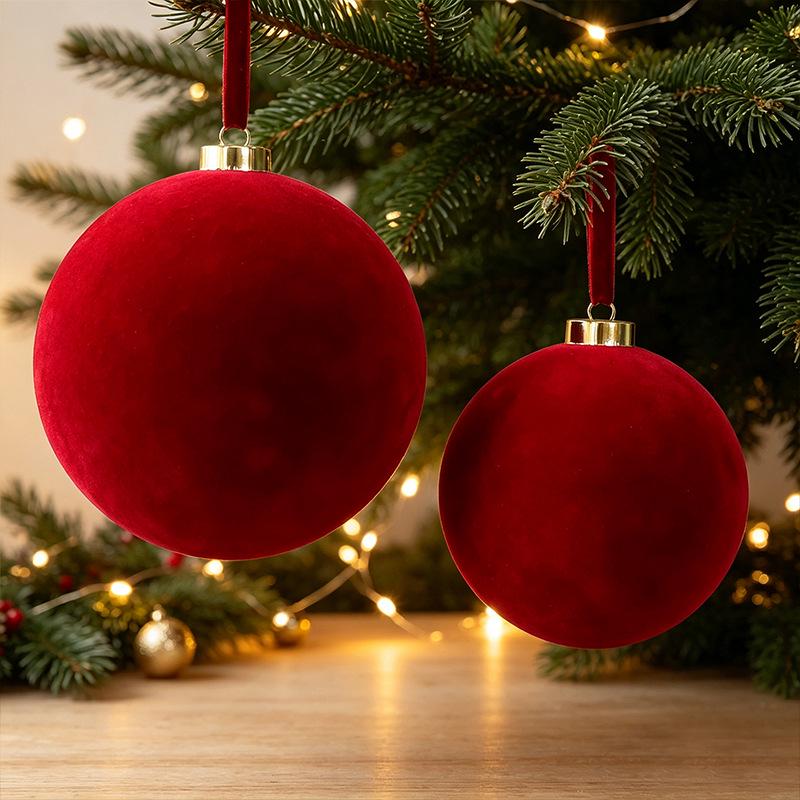 Large Irregular Flocked Christmas Ball Ornament for Indoor and Outdoor Decoration