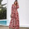 2025 European & American Women's Long Sleeve Evening Dress with Fairy Print