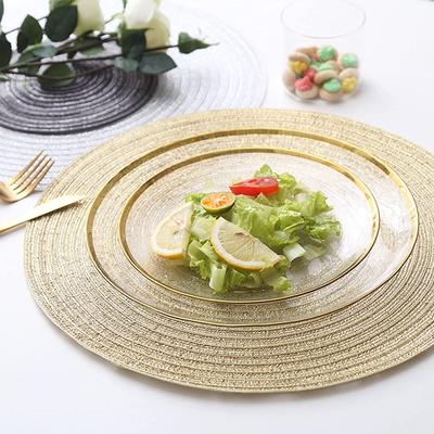 6PCS Braided Beige Round Place Mats for Kitchen Dining Table Runner Heat Insulation Non-Slip Washable Placemats Christmas Dinner
