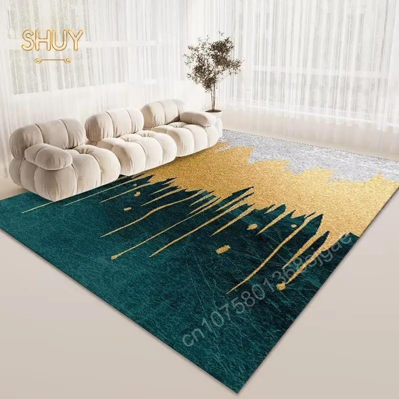 American Style Green Carpet for Living Room Bedroom Large Area Floor Mat Decoration Anti-slip Design Lounge Balcony Corridor Rug