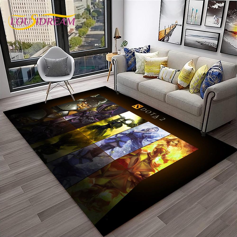 Tappeto HD Classici di Dota2 per Giocatori, Tappeto per Casa Soggiorno Camera da Letto Divano Zerbino Decorazione, Tappeto per Area Giochi Bambini Tappetino Antiscivolo