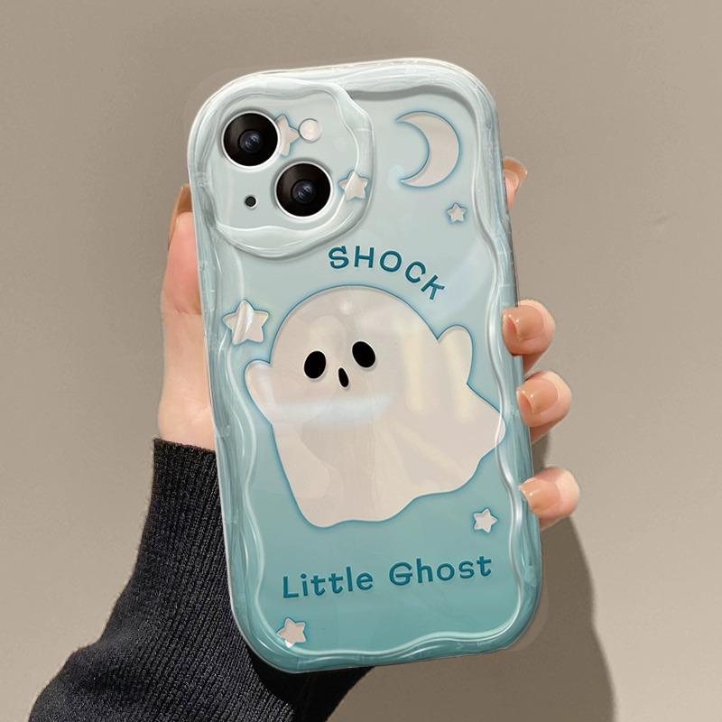 Custodia per cellulare IPhone16promax Fantasia Crema Fantasma Cartone Animato 11/12/15 Personalizzata Carina Anti-caduta 13 per Donna