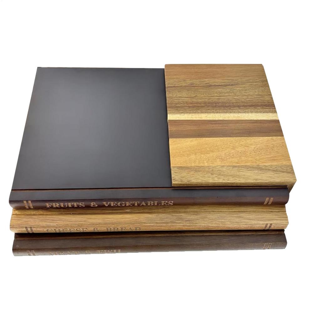 Cutting Boards for Kitchen 3 Pieces Book Shaped Thickened Supplies Chopping Boards for Kitchen for Cheese Meat Vegetables Home