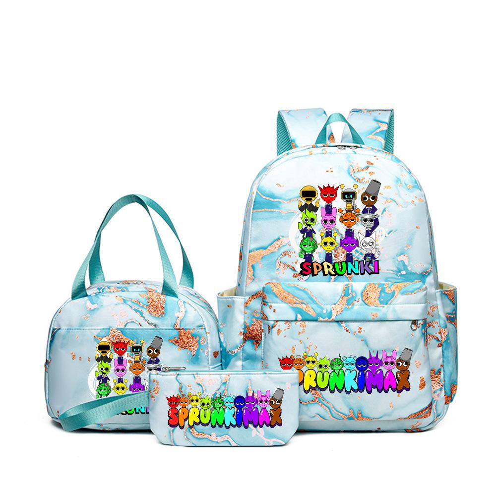 3D New Game Rhythm Box Sprunki School Bag Backpack Elementary and Secondary School Backpack Crossbody Bag Pencil Bag