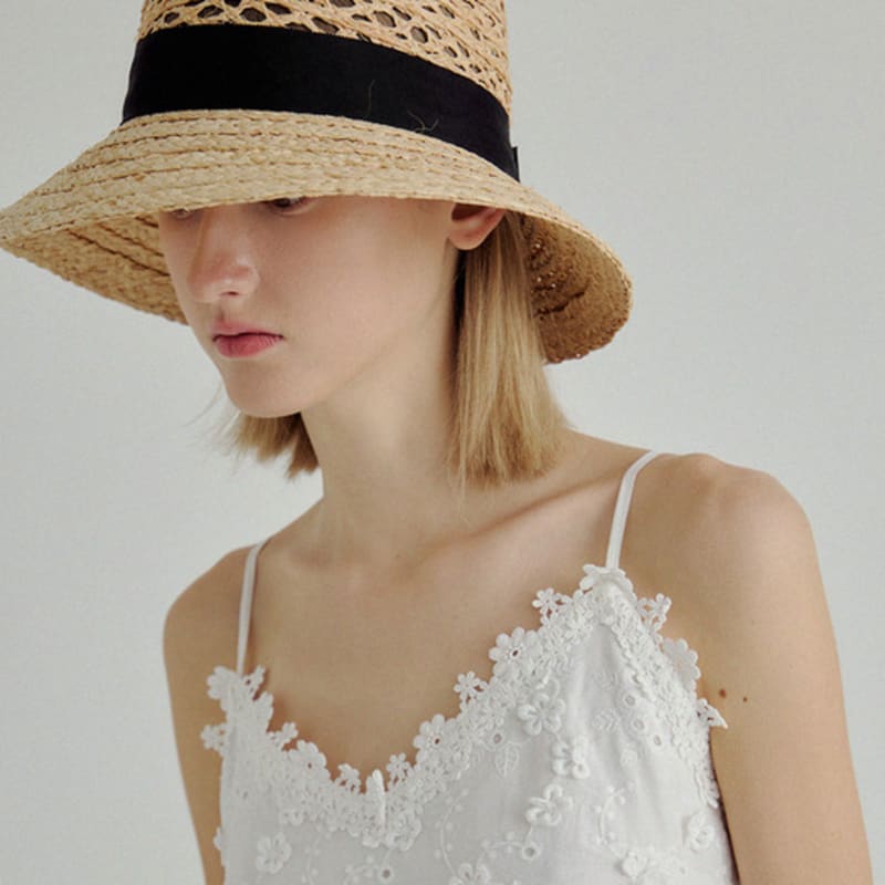 Marchen Raiden raffia floppy hat