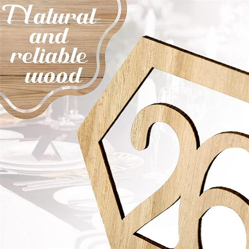 M-Modern-1-40 Wedding Wooden Table Number Sign Wooden Bar Cafe Number Table Sign Seat Number Plate Wedding Party Decoration Easy