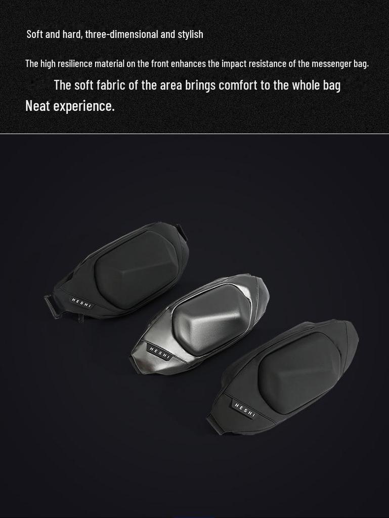 Men's Trendy Shield Armor Polyhedron Chest & Waist Bag for Sports and Fitness