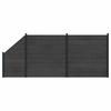 Fence Panel Set 3 Pcs WPC and Aluminum Black