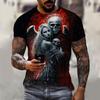 Summer Vintage T Shirts For Men Horror Undead Skull Pattern 3D Printed Short Sleeve Fashion Oversized Tees Casual Wowen's Tops