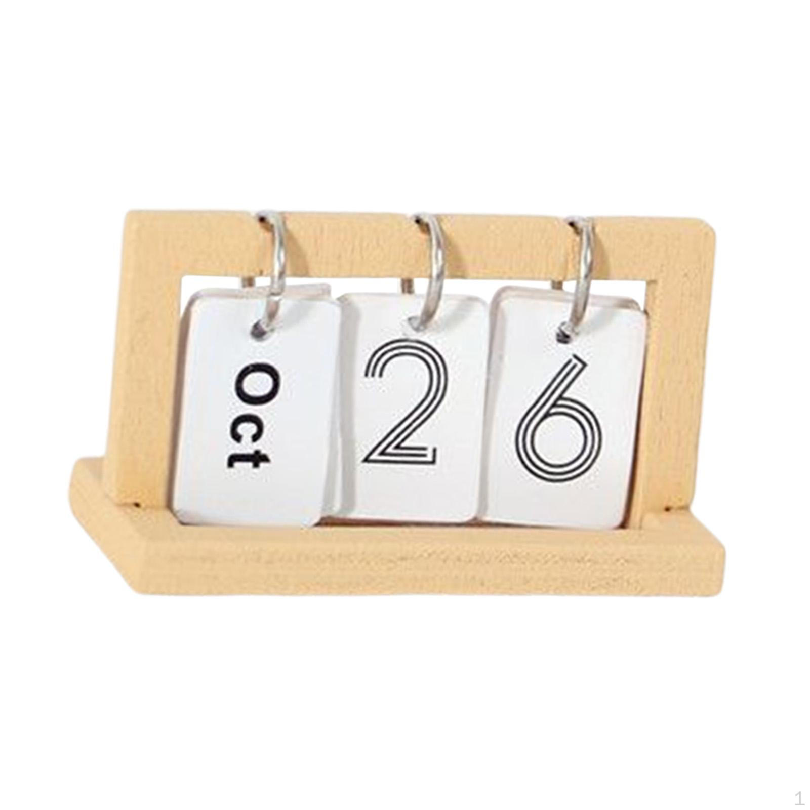 

1/12 Dollhouse Calendar Perpetual Handcraft Pretend Play Toy Miniature for DIY Wood