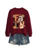Versatile Women's Fall Pine Cone Pumpkin Round Neck Hoodie