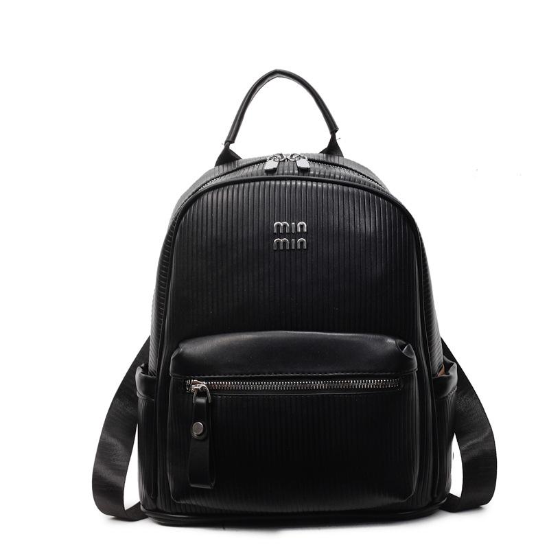 

Новый Повседневный Модный Портативный Маленький Рюкзак Женский Универсальный Рюкзак Большой Вместимости Женский чёрный