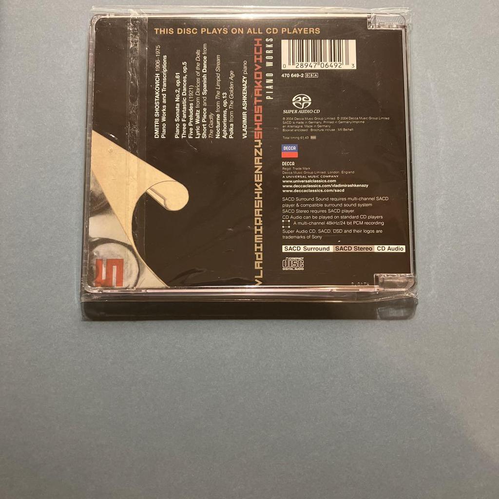 [USED] Hybrid SACD Ashkenazy Shostakovich Piano Works