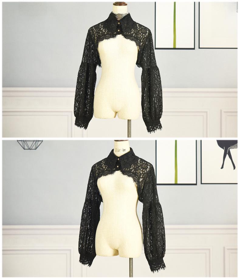 Koreanischer Stil Damen Spitzen-Mock-Kragen für Herbst-/Winterpullover