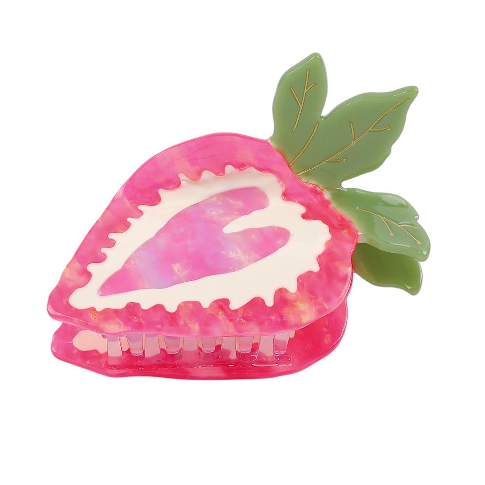 New Style Strawberry Heart Acetate Hair Claw, Elegant Hair Clip, Sweet and Cute Hair Claw, Girlish Popular Hair Clip