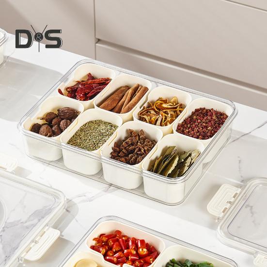 Snack Box with 8 Compartments Space-Saving Snack Plate for Sweets Nuts Fruit Storage Snack Tray Versatile Snack Organizer