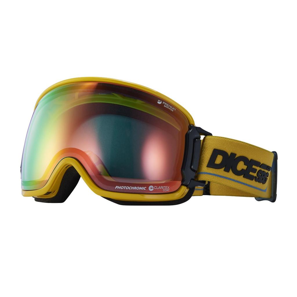 DICE BANK Snow Made in BK35190 Photochromic with MIT Red for Snowboarding and Glasses Adult Size Goggles, Japan, Y, Mirror, Skiing, Compatible,